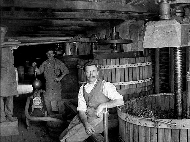 Original Grape Press at Best's Wines c1870's