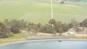 Aerial view of solar panels at Best's