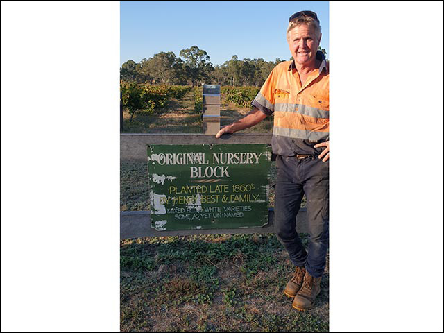 Ben Thomson accepting the inaugual YGOW Old Vineyard of the Year award 2021