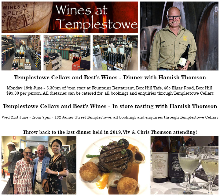 Templestowe Cellars wine dinner - Melbourne