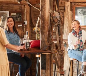 Three women enjoying a tasting at a Grampians wine Cellar Door, Bests Wines
