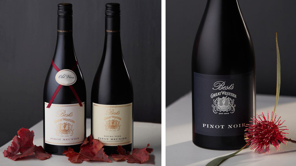 Bottle shots of Pinot Meunier and Pinot Noir