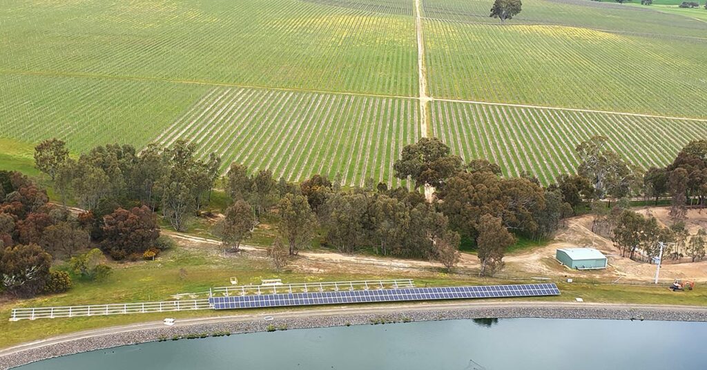 Aerial photo of Solar Panels at Sugarloaf Creek Vineyard
