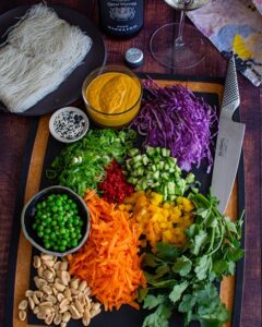 Prepared Ingredients for Asian Noodle Salad by Another Food Blogger Gavin